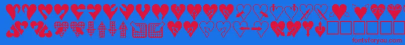 Heartsnarrows Font – Red Fonts on Blue Background