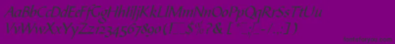 BibleScriptLetPlain.1.0-fontti – mustat fontit violetilla taustalla