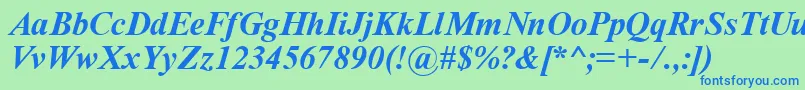 Tyrbi Font – Blue Fonts on Green Background