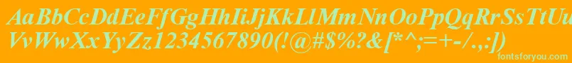 Tyrbi Font – Green Fonts on Orange Background