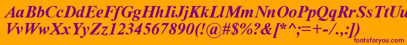 Tyrbi Font – Purple Fonts on Orange Background