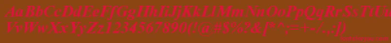 Tyrbi Font – Red Fonts on Brown Background