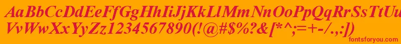 フォントTyrbi – オレンジの背景に赤い文字