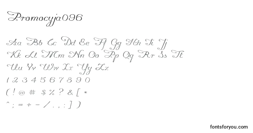 Schriftart Promocyja096 (97470) – Alphabet, Zahlen, spezielle Symbole