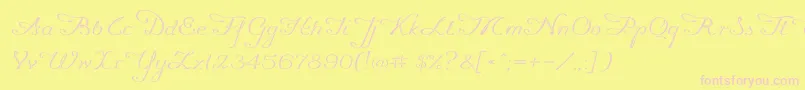 Promocyja096 Font – Pink Fonts on Yellow Background