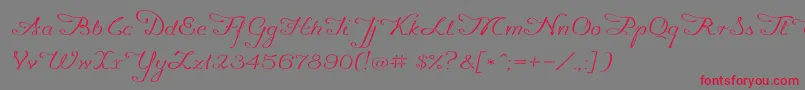 Promocyja096 Font – Red Fonts on Gray Background