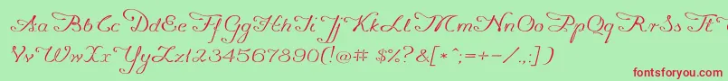 Promocyja096 Font – Red Fonts on Green Background