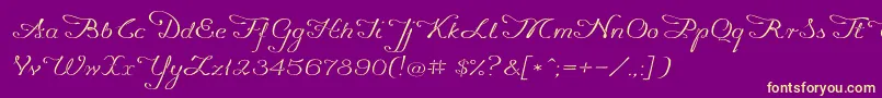 Promocyja096 Font – Yellow Fonts on Purple Background