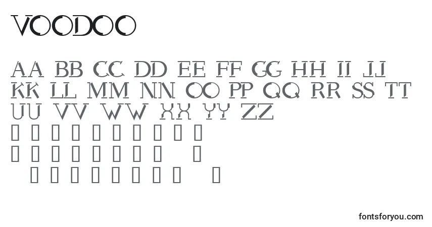 Шрифт Voodoo – алфавит, цифры, специальные символы