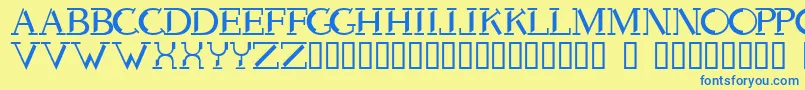 Voodoo Font – Blue Fonts on Yellow Background