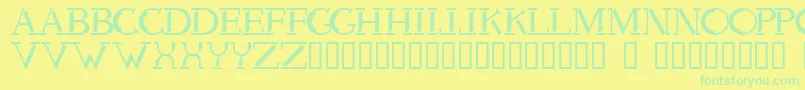 Voodoo Font – Green Fonts on Yellow Background