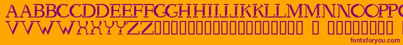 Voodoo Font – Purple Fonts on Orange Background