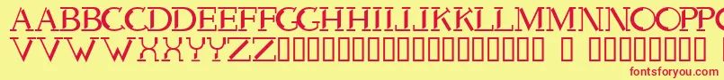 Voodoo Font – Red Fonts on Yellow Background