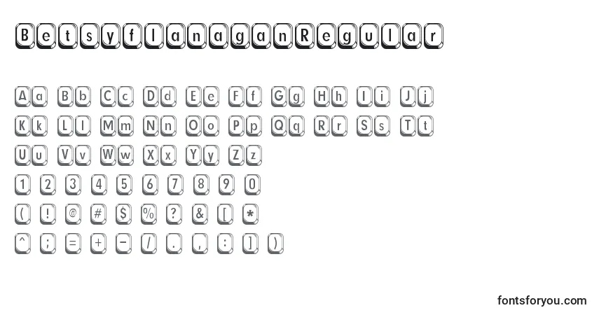 Czcionka BetsyflanaganRegular – alfabet, cyfry, specjalne znaki