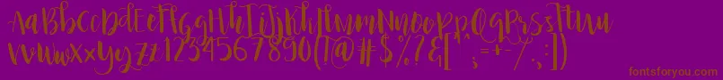 Fonte PrincessIvy – fontes marrons em um fundo roxo