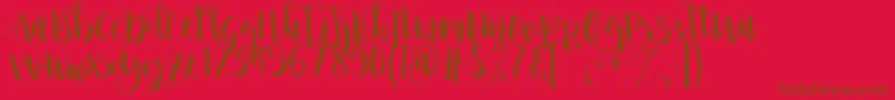 フォントPrincessIvy – 赤い背景に茶色の文字