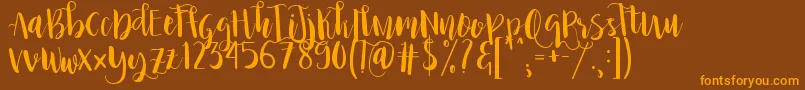 PrincessIvy Font – Orange Fonts on Brown Background