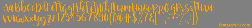 PrincessIvy-Schriftart – Orangefarbene Schriften auf grauem Hintergrund