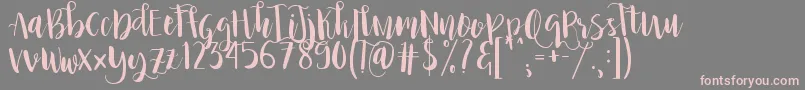 PrincessIvy-Schriftart – Rosa Schriften auf grauem Hintergrund