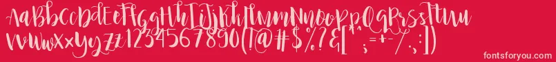 PrincessIvy-Schriftart – Rosa Schriften auf rotem Hintergrund