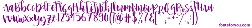 Шрифт PrincessIvy – фиолетовые шрифты на белом фоне