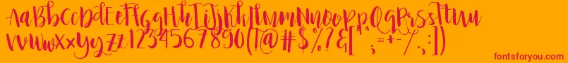 Weitere Informationen zur PrincessIvy-Schriftart PrincessIvy-Schriftart – Rote Schriften auf orangefarbenem Hintergrund