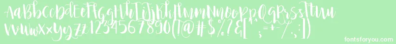 PrincessIvy Font – White Fonts on Green Background