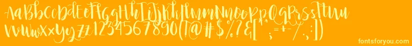 More about PrincessIvy Font PrincessIvy Font – Yellow Fonts on Orange Background