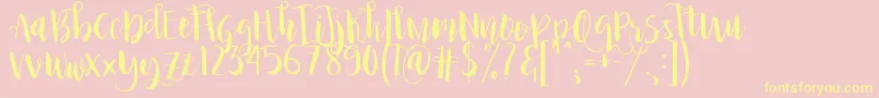 PrincessIvy Font – Yellow Fonts on Pink Background