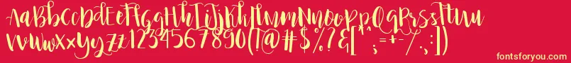 Weitere Informationen zur PrincessIvy-Schriftart PrincessIvy-Schriftart – Gelbe Schriften auf rotem Hintergrund