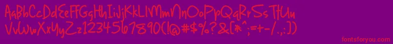 LightUpTheWorld Font – Red Fonts on Purple Background