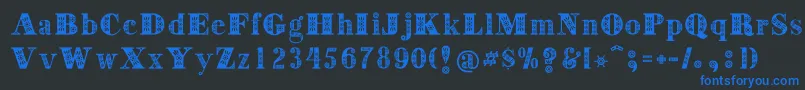 Decorative Font – Blue Fonts on Black Background