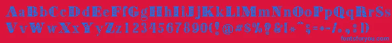 Decorative Font – Blue Fonts on Red Background