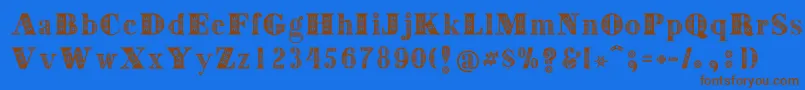 Decorative Font – Brown Fonts on Blue Background