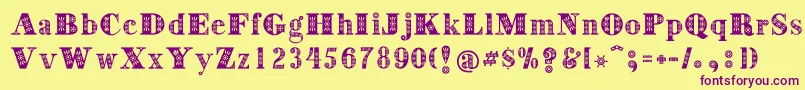 Decorative Font – Purple Fonts on Yellow Background