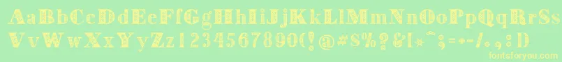 Decorative Font – Yellow Fonts on Green Background