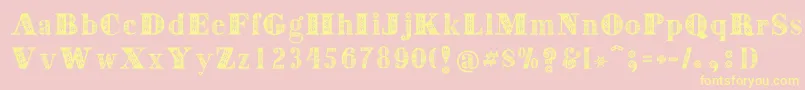 Decorative-Schriftart – Gelbe Schriften auf rosa Hintergrund