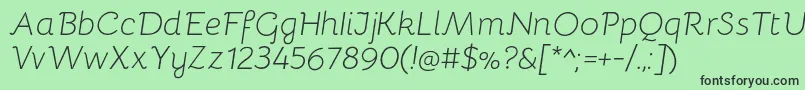fuente BellotaLightitalic – Fuentes Negras Sobre Fondo Verde