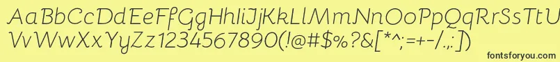 BellotaLightitalic Font – Black Fonts on Yellow Background