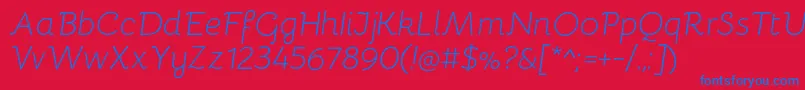 Шрифт BellotaLightitalic – синие шрифты на красном фоне