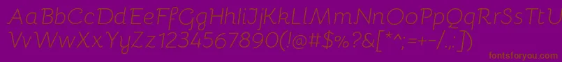 BellotaLightitalic Font – Brown Fonts on Purple Background