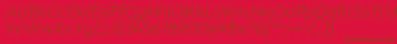BellotaLightitalic Font – Brown Fonts on Red Background