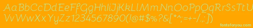 BellotaLightitalic Font – Green Fonts on Orange Background