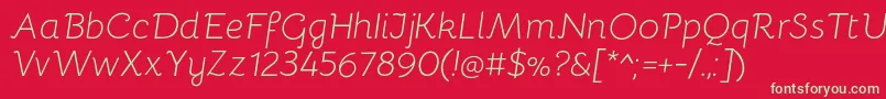 BellotaLightitalic Font – Green Fonts on Red Background