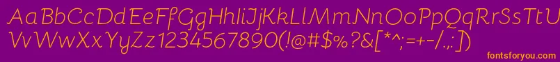 BellotaLightitalic Font – Orange Fonts on Purple Background