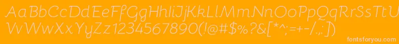 BellotaLightitalic Font – Pink Fonts on Orange Background