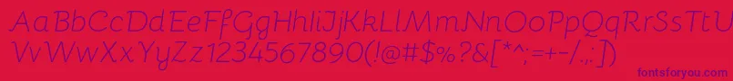 fuente BellotaLightitalic – Fuentes Moradas Sobre Fondo Rojo