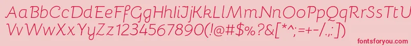 BellotaLightitalic Font – Red Fonts on Pink Background