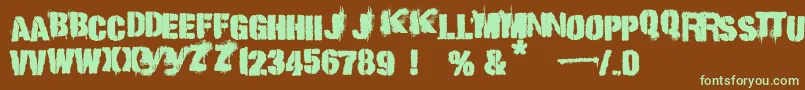 PunkKid Font – Green Fonts on Brown Background