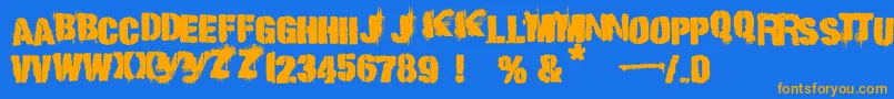 PunkKid-Schriftart – Orangefarbene Schriften auf blauem Hintergrund